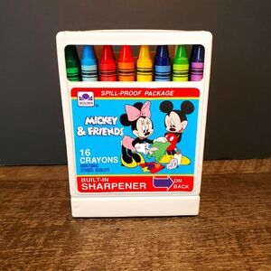 Mickey & Friends Crayon Set with Sharpener 1980s